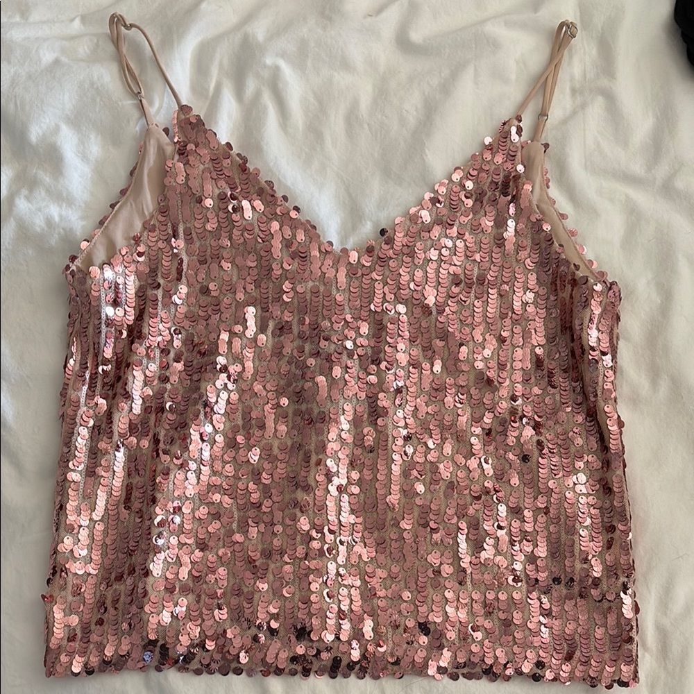 Le Superbe Sequin Pink Cami Top